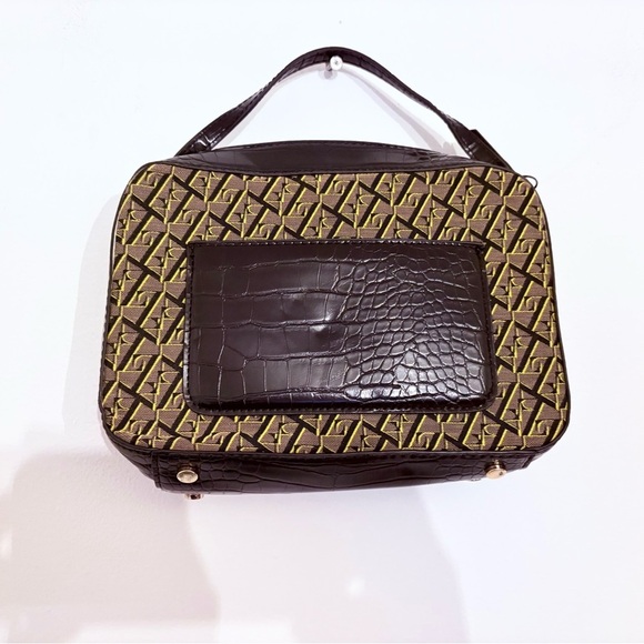 Black and Gold Patterned Handbag long strap - Picture 2 of 7